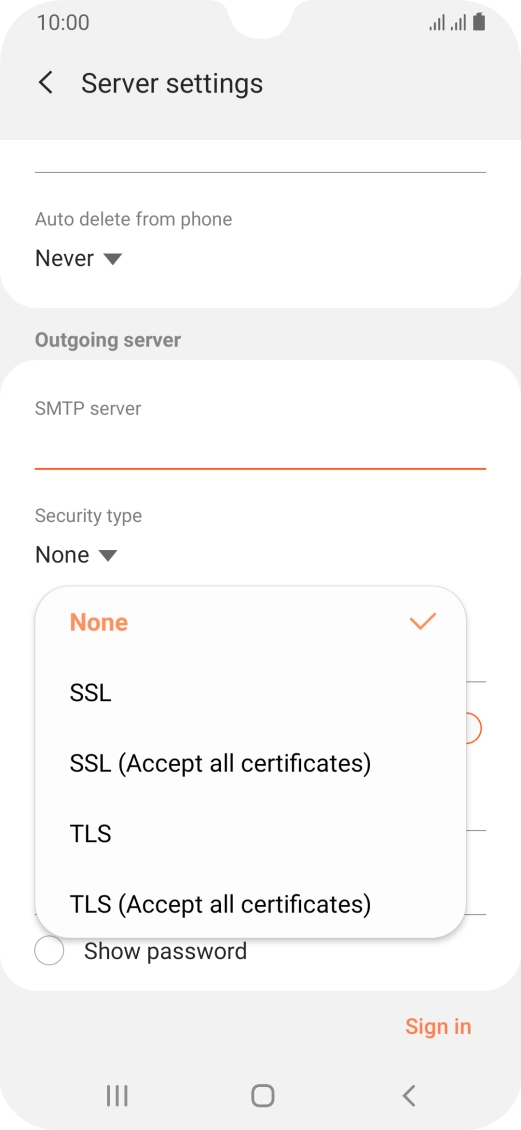 Press None to turn off the function.
