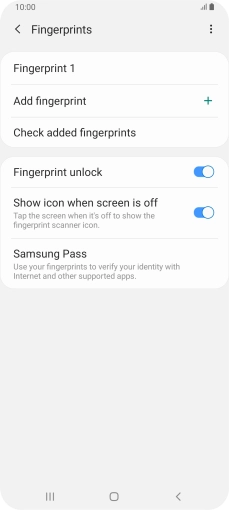 Press the indicators next to the required settings  to turn them on or off.