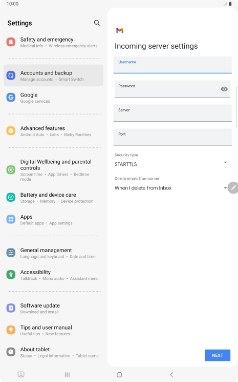 Press the field below 