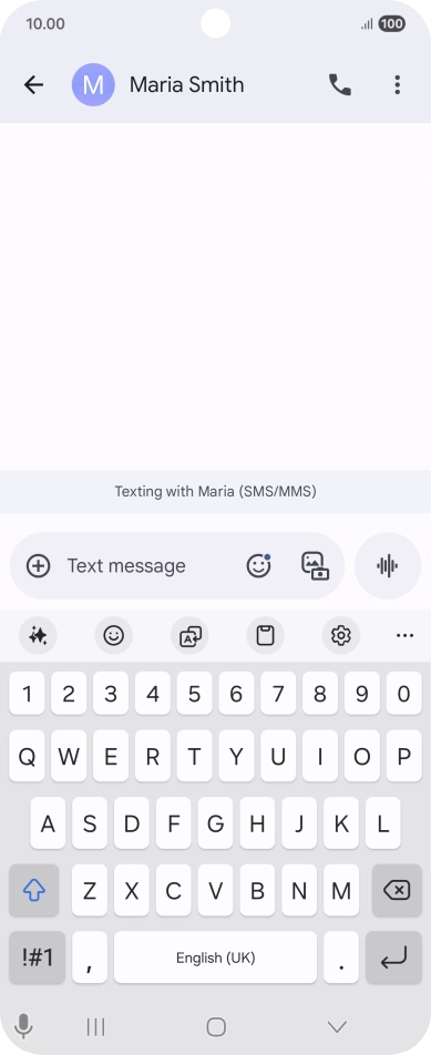 Select an existing conversation or create a new message and press the AI icon.