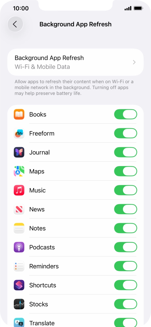 Press Background App Refresh.