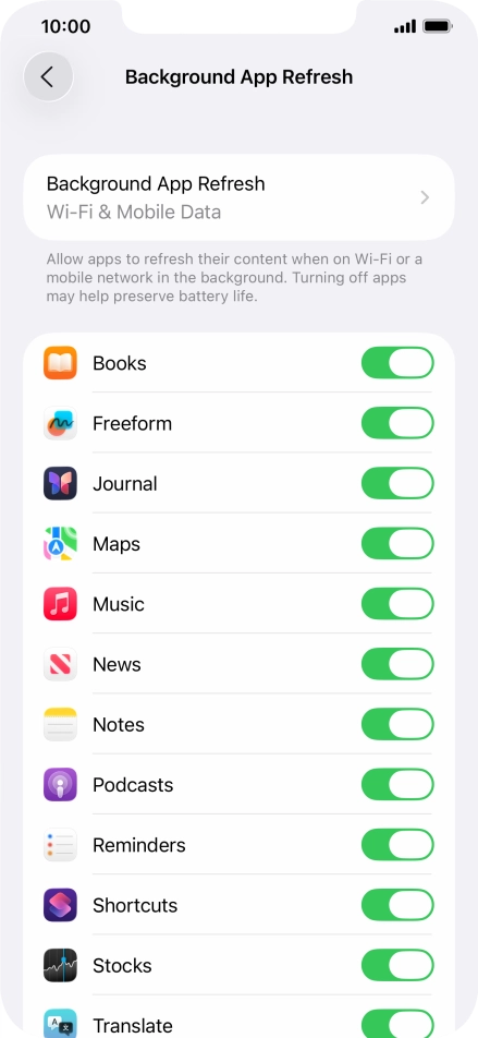 Press Background App Refresh.