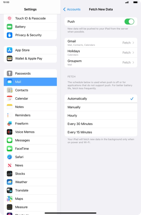 Press the indicator next to 