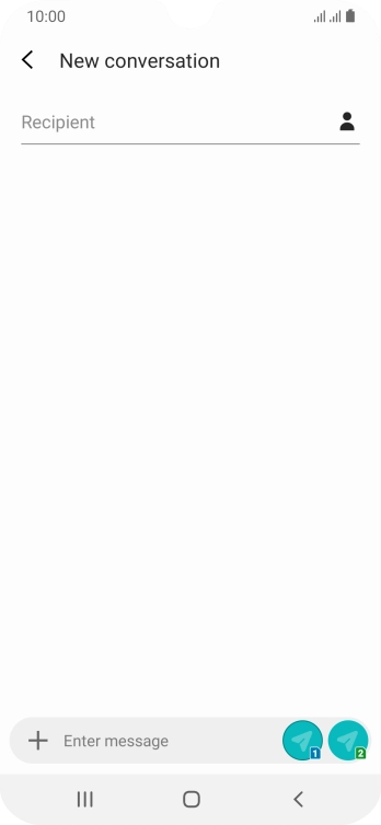 Press the search field and key in the first letters of the recipient's name.