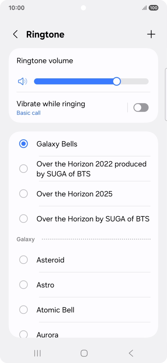 Press the required ring tones to hear them.