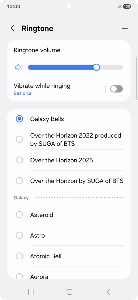 Press the required ring tones to hear them.
