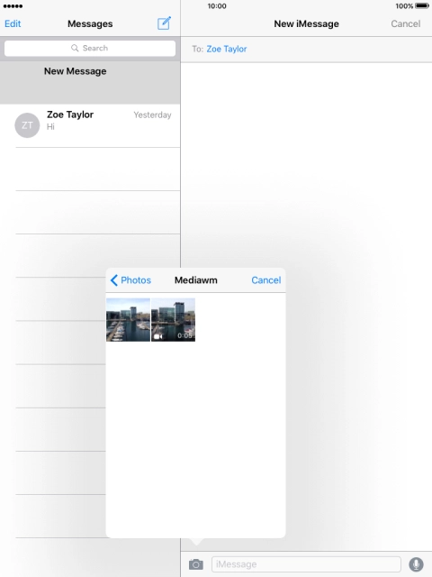 Press the required picture or video clip.
