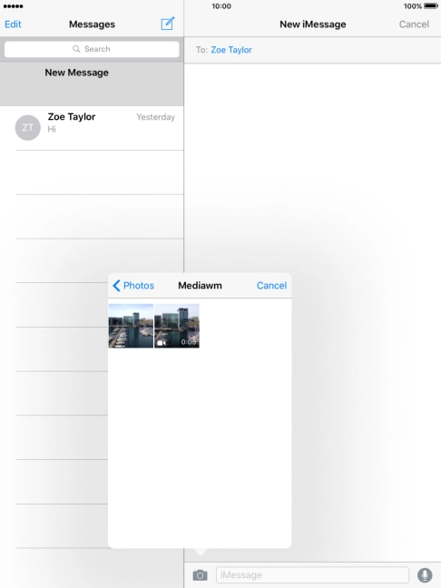 Press the required picture or video clip.