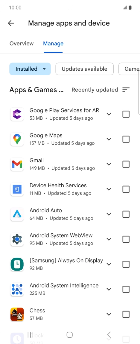 Press the required app.