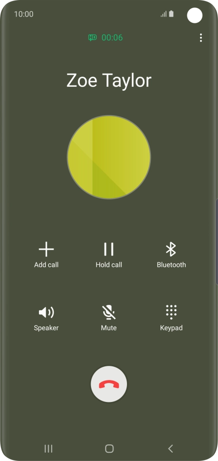Press the end call icon.