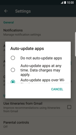 To turn off automatic update of apps, press Do not auto-update apps.