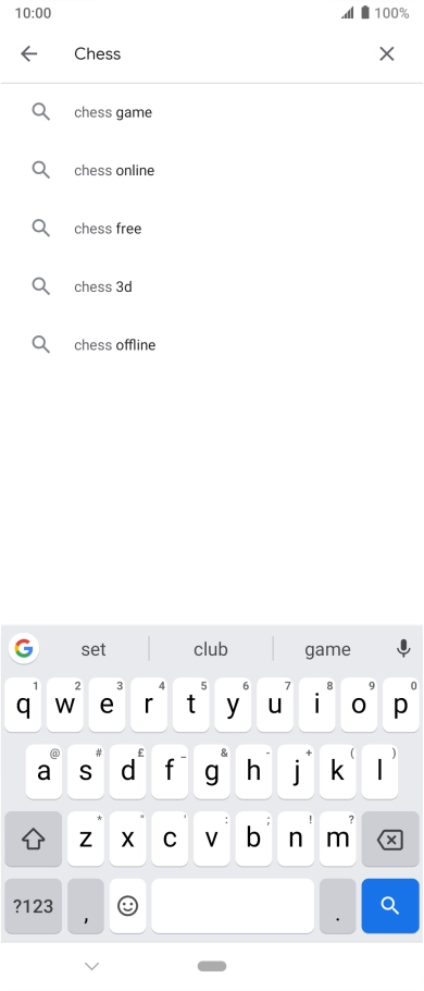 Key in the name or subject of the required app and press the search icon.