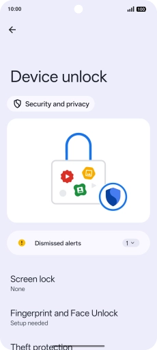 Press Fingerprint and Face Unlock.