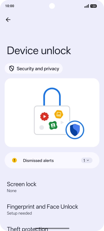 Press Fingerprint and Face Unlock.