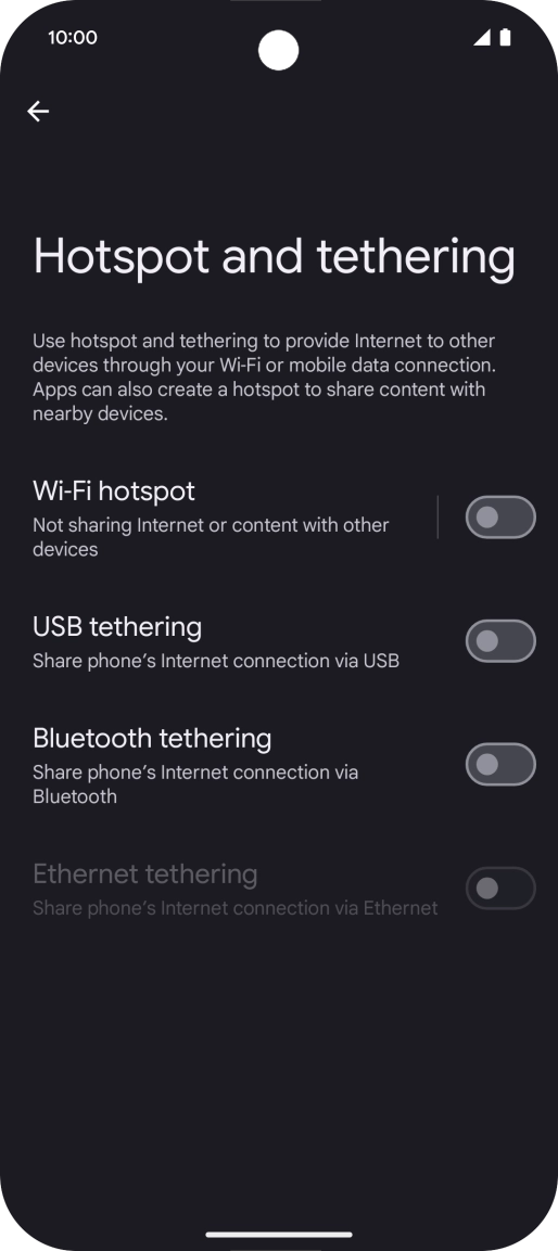 Press Wi-Fi hotspot.
