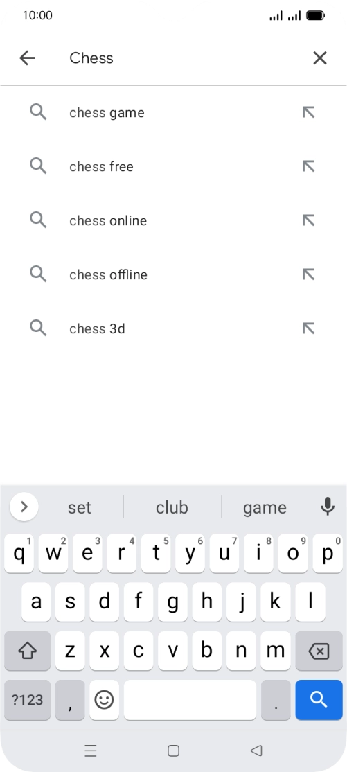 Key in the name or subject of the required app and press the search icon.