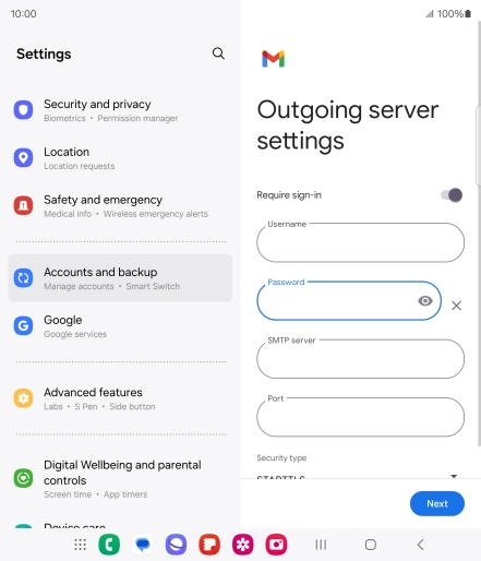 Press the field below 