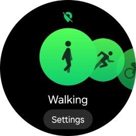 Slide your finger right or left to select the required activity.
