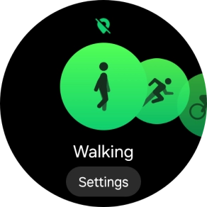 Slide your finger right or left to select the required activity.