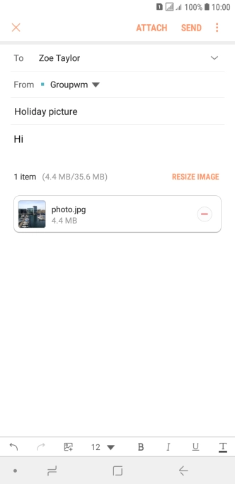 Press SEND when you've finished your email.