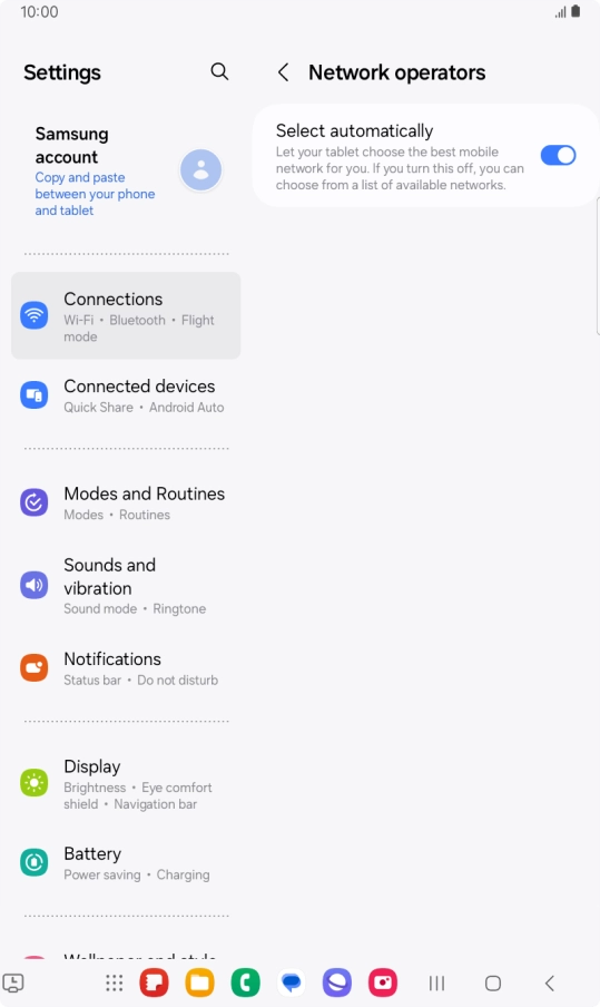 Press the indicator next to 
