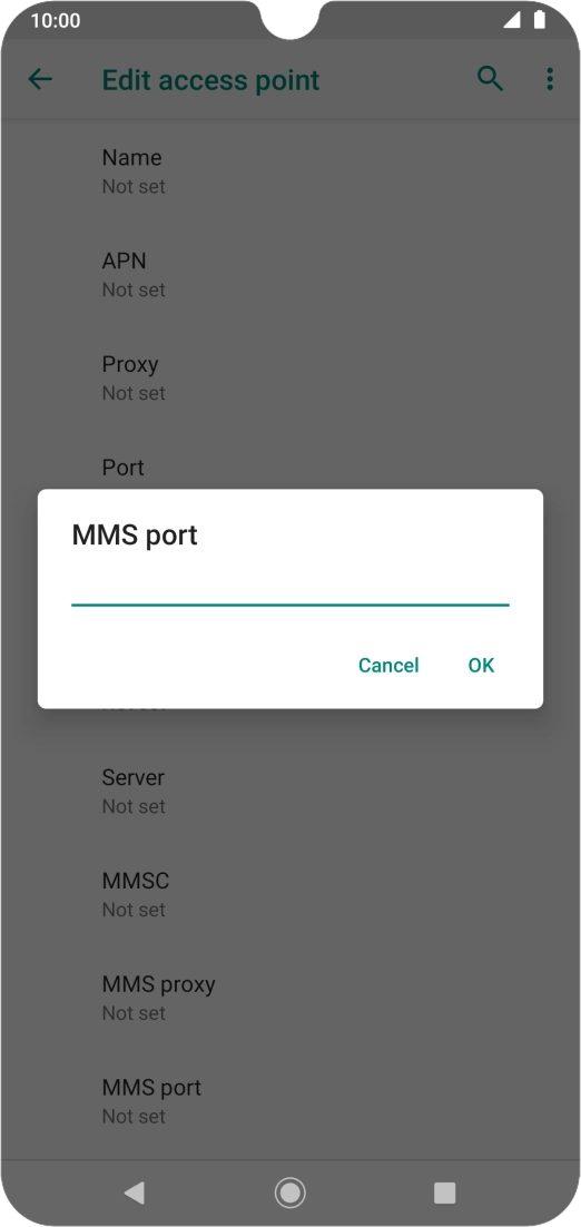 Key in 8080 and press OK.