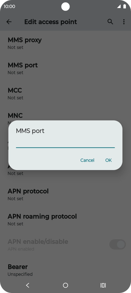 Key in 8080 and press OK.