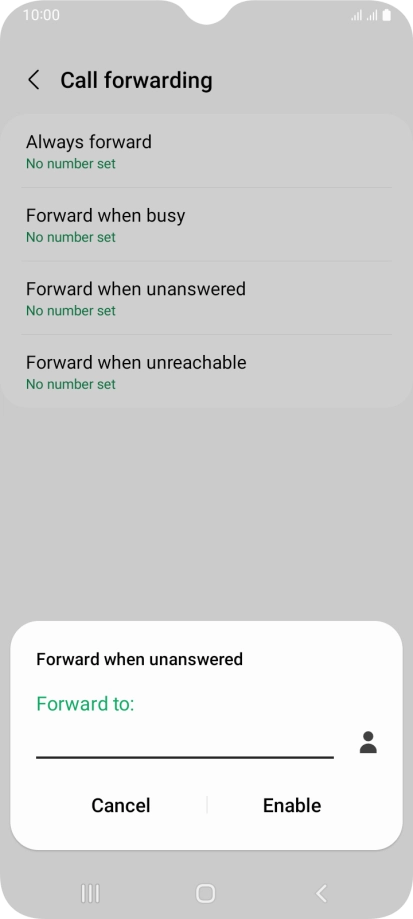 Key in +447953222222 and press Enable.