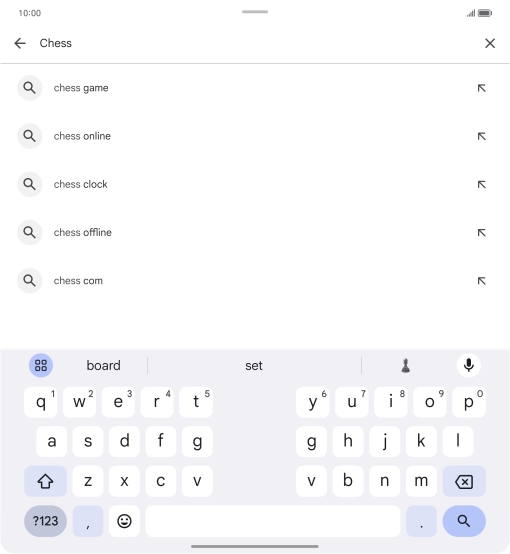 Key in the name or subject of the required app and press the search icon.