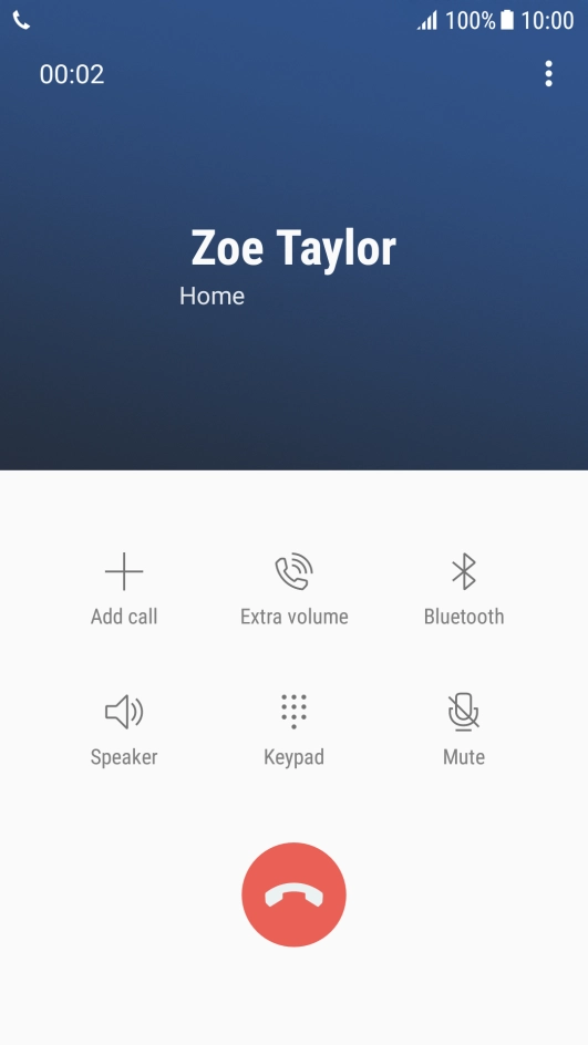 Press the end call icon.