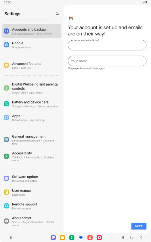 Press the field below 