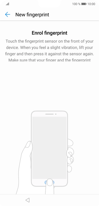 Follow the instructions on the screen to create the phone lock code using your fingerprint.
