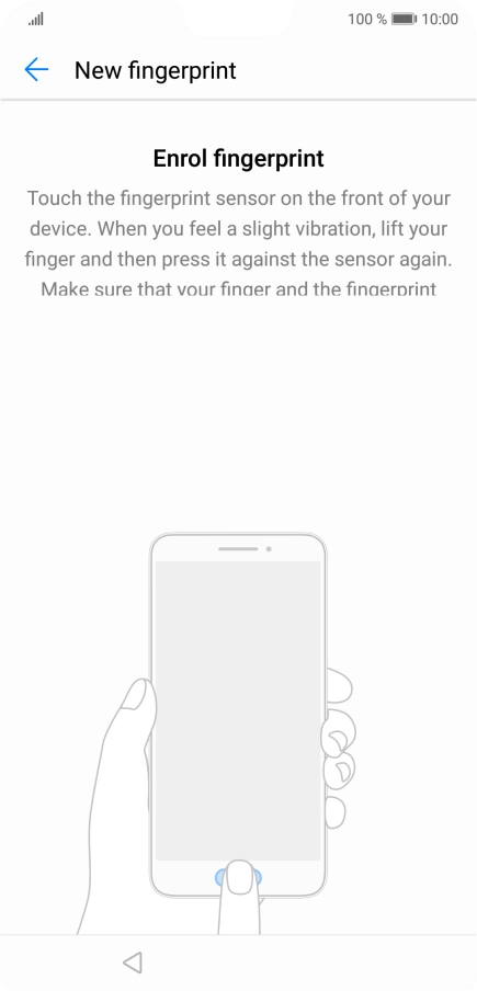 Follow the instructions on the screen to create the phone lock code using your fingerprint.