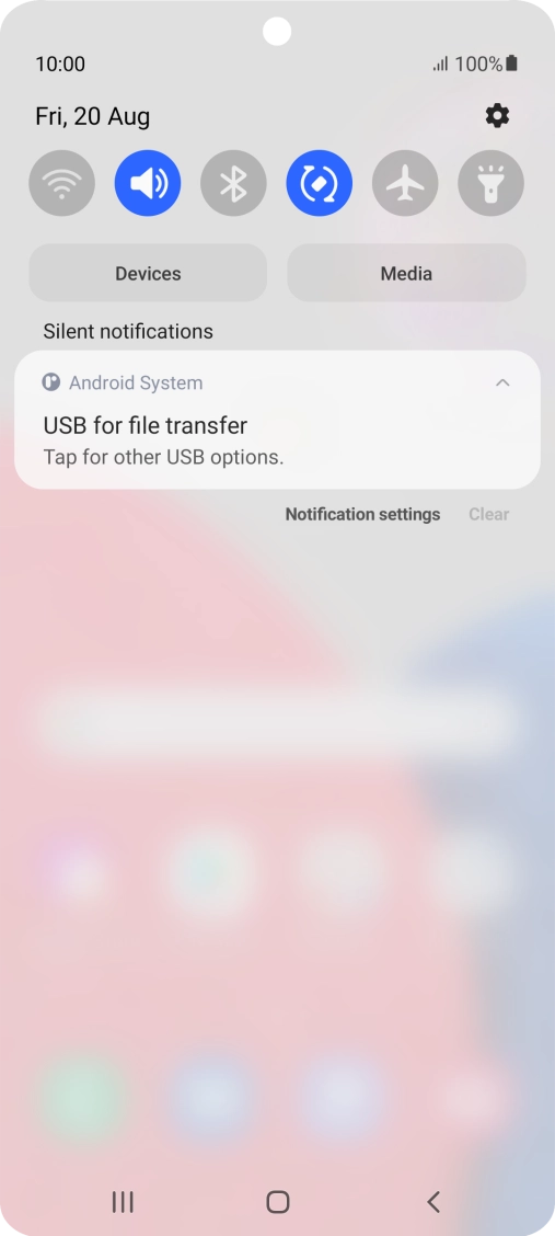 Press Tap for other USB options..