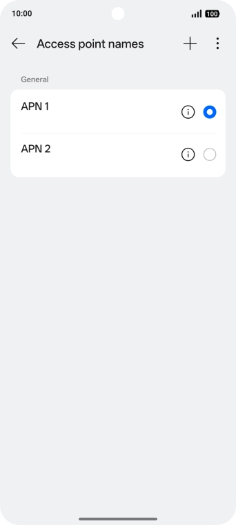 Press the field next to the data connection to activate it.