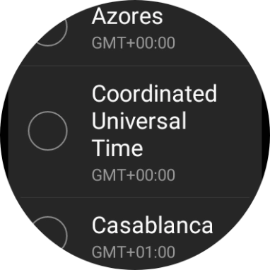 Press the required time zone.