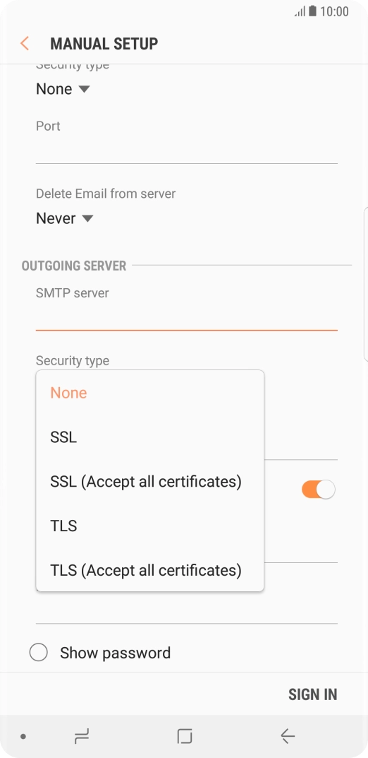 Press None to turn off the function.