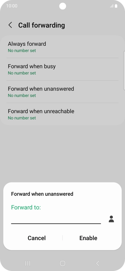 Key in +447953222222 and press Enable.