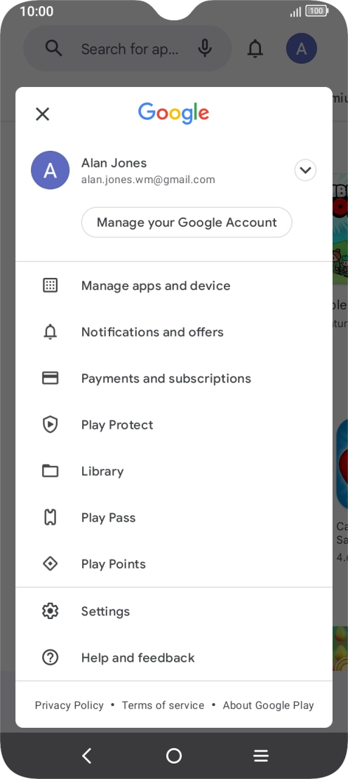 Press Manage apps and device.