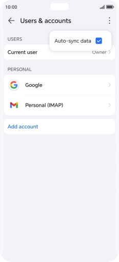 Press Auto-sync data to turn the function on or off.