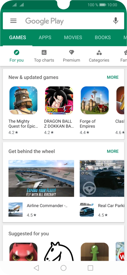 Press the search field.