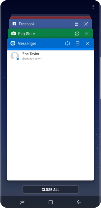 To end one running application, slide your finger right on the required application.