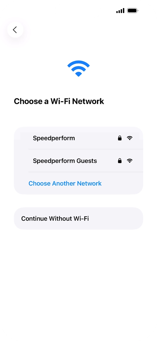 Press the required Wi-Fi network.