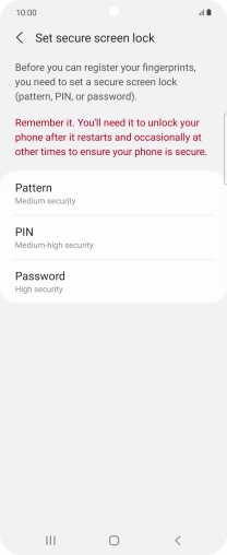 Press the required phone lock code and follow the instructions on the screen to create an additional phone lock code.