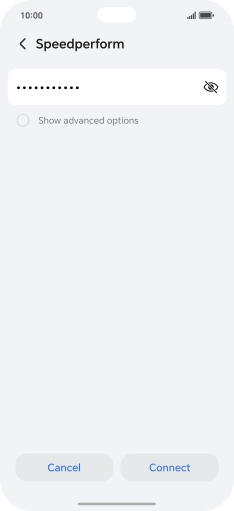 Key in the password for the Wi-Fi network and press Connect.