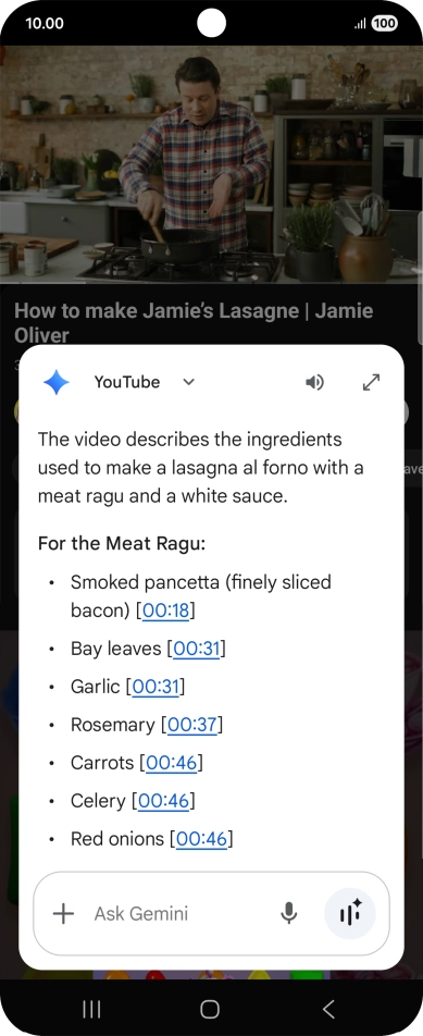 The answer from Gemini to your question is displayed.