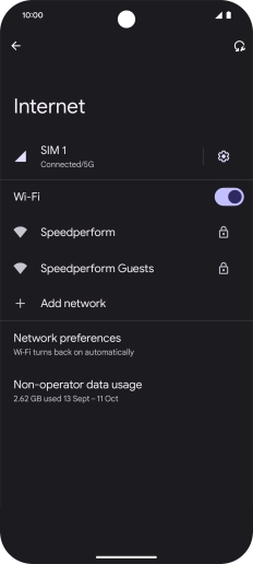 Press the required Wi-Fi network.