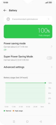 Press Power saving mode.