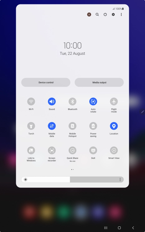 Press the settings icon.