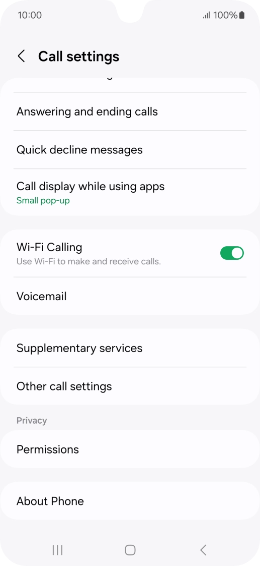 Press Supplementary services.